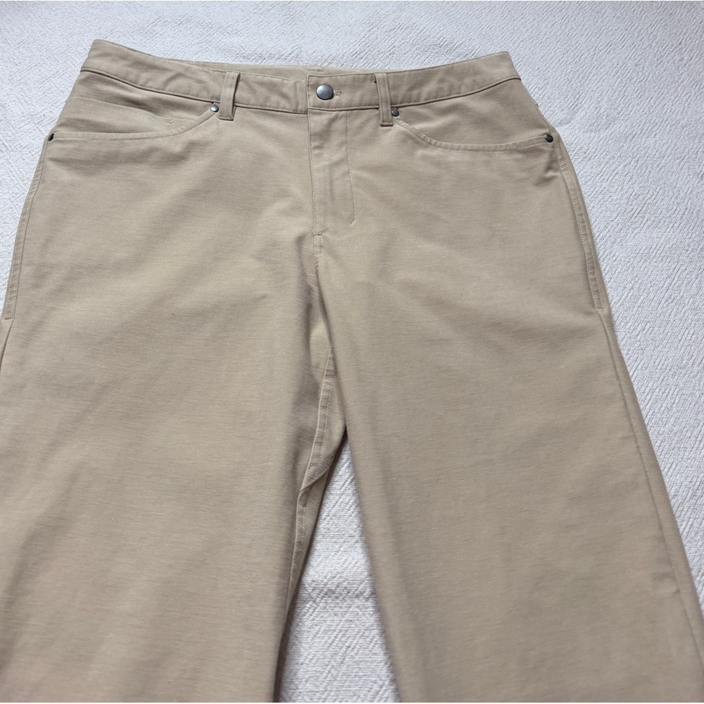 Lululemon Men’s ABC 5 Pokcet Slim Fit Khaki Pants 33 Minimalist Neutral Office - Picture 4 of 9